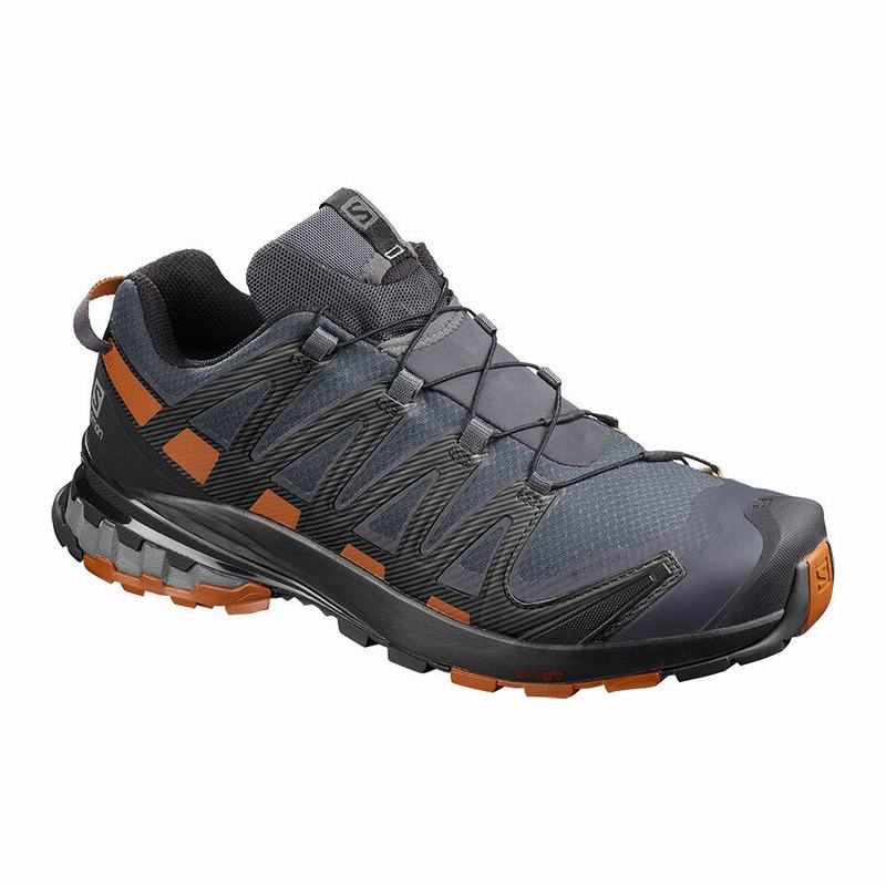 SALOMON UK XA PRO 3D V8 GORE-TEX WIDE - Mens Trail Running Shoes Dark Blue/Black,RHED24910